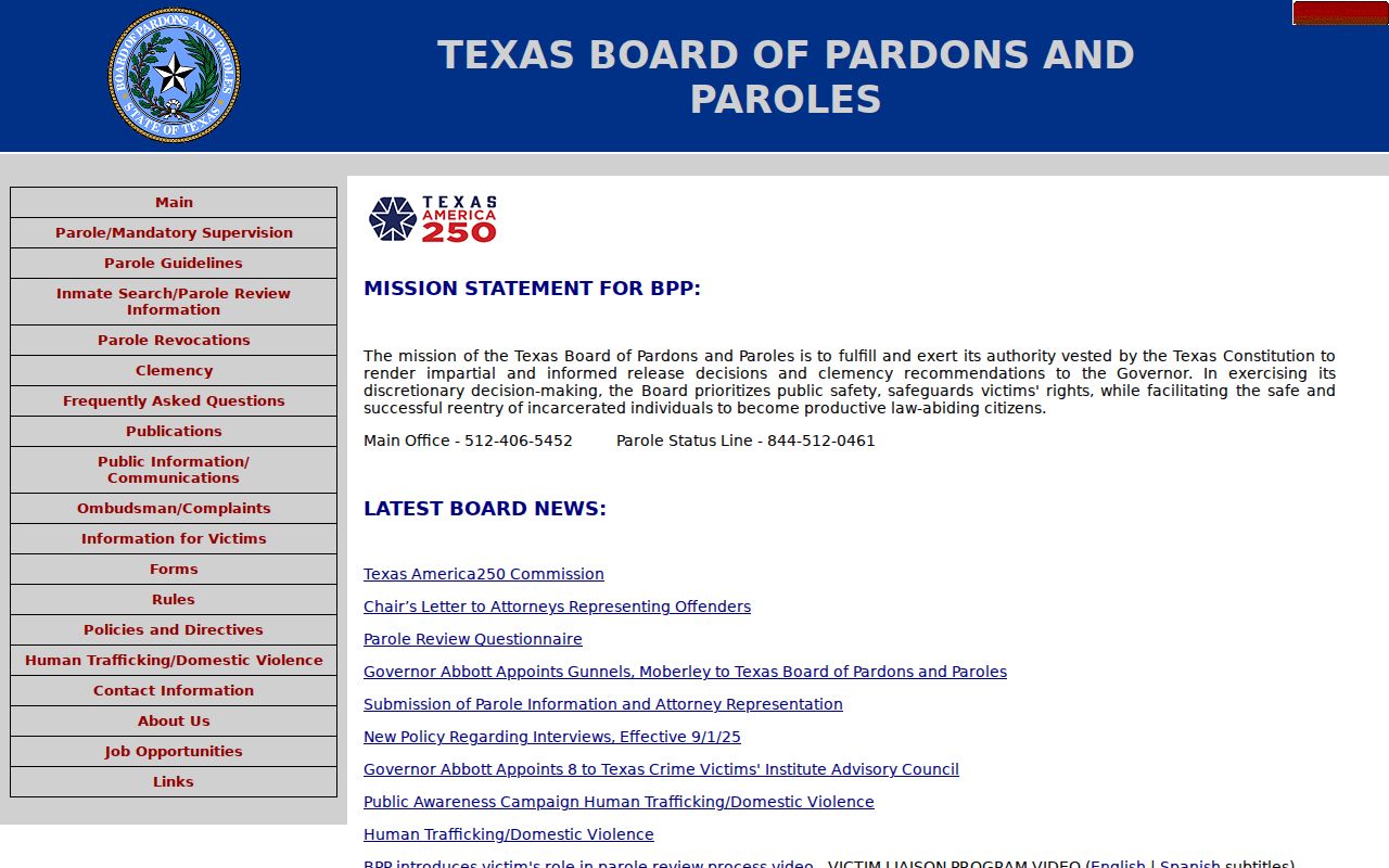Menard County arrest history Texas Board of Pardons and Paroles page