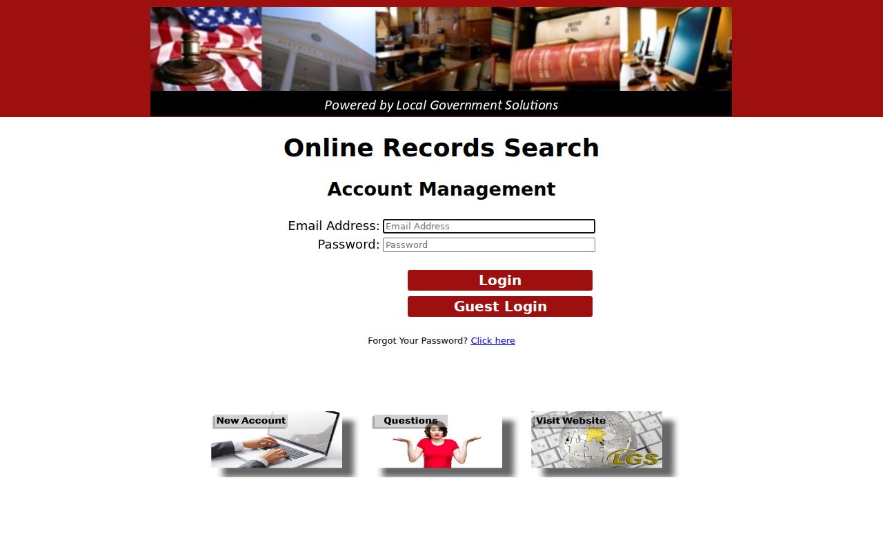 Menard County criminal case records LGS guest search screen